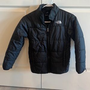 North Face black puffer jacket boys size M 10/12